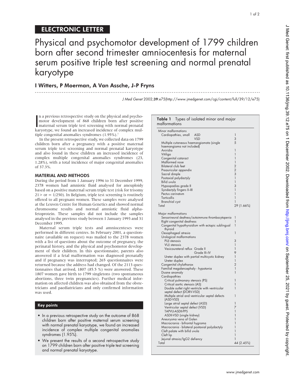 Physical and Psychomotor Development of 1799 Children Born