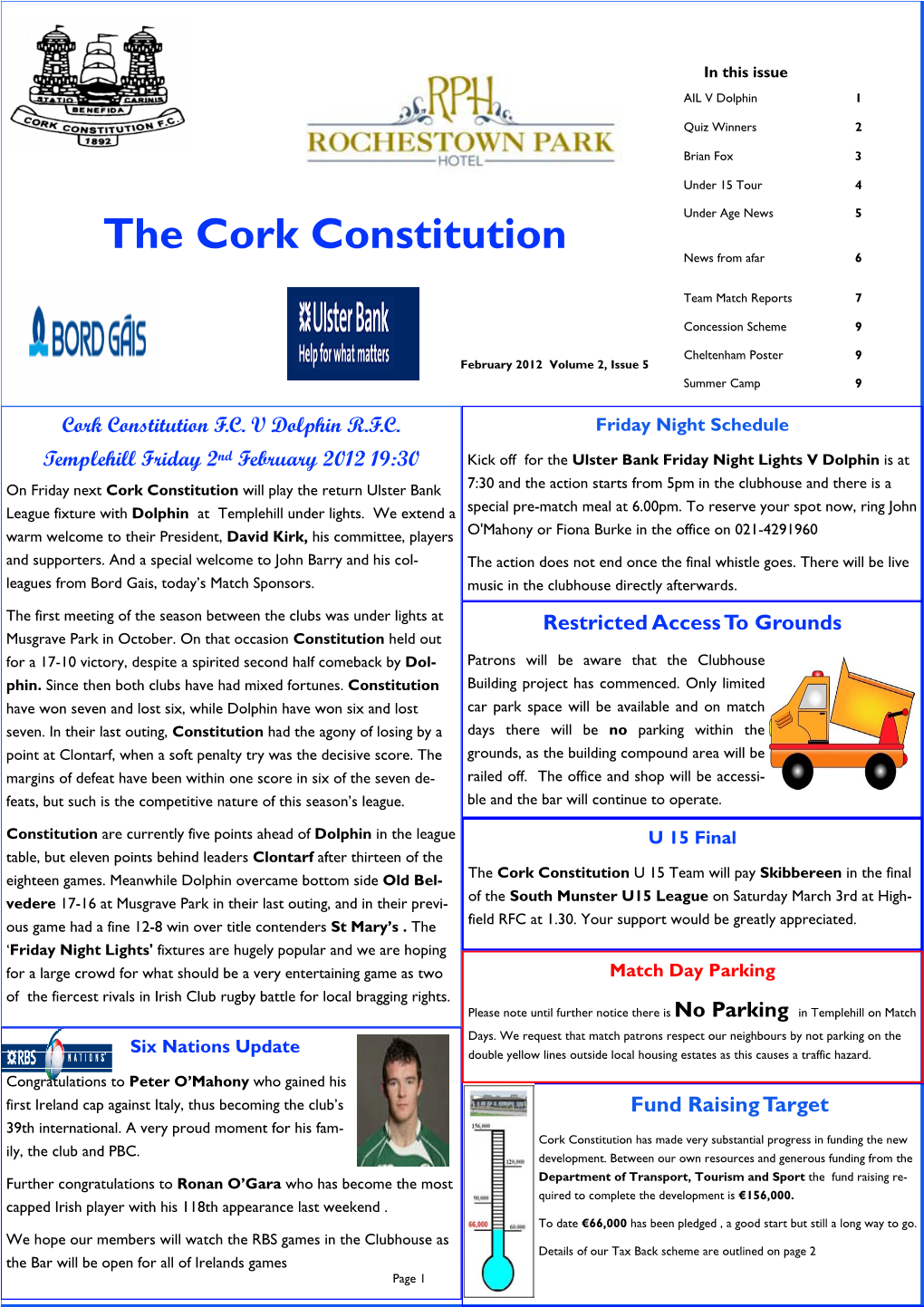 Cork Con FC Feb Newsletter
