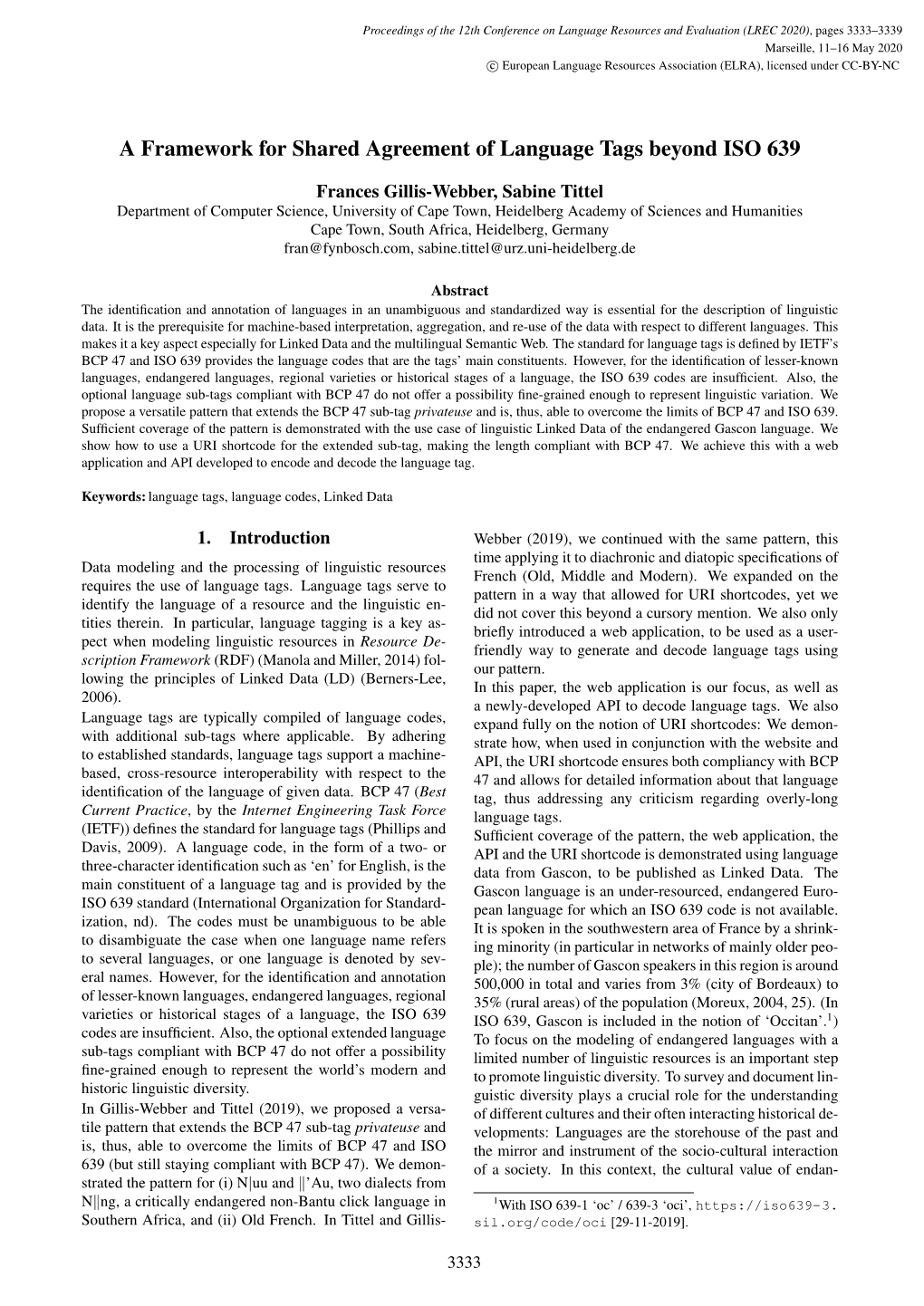 A Framework for Shared Agreement of Language Tags Beyond ISO 639