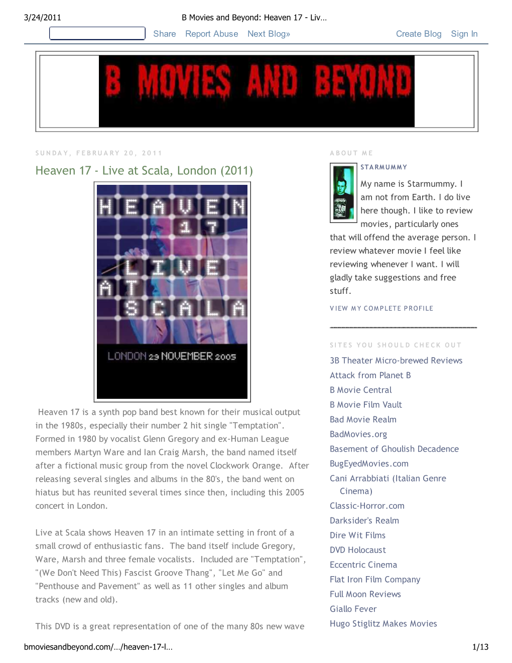 B Movies and Beyond: Heaven 17 - Liv… Share Report Abuse Next Blog» Create Blog Sign In