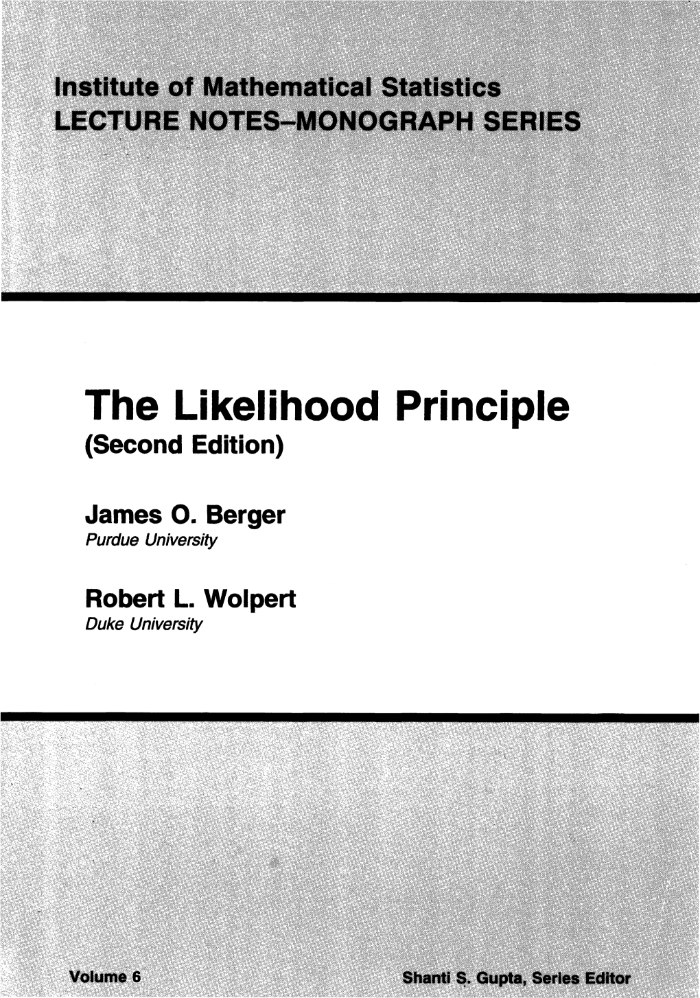 The Likelihood Principle (Second Edition)