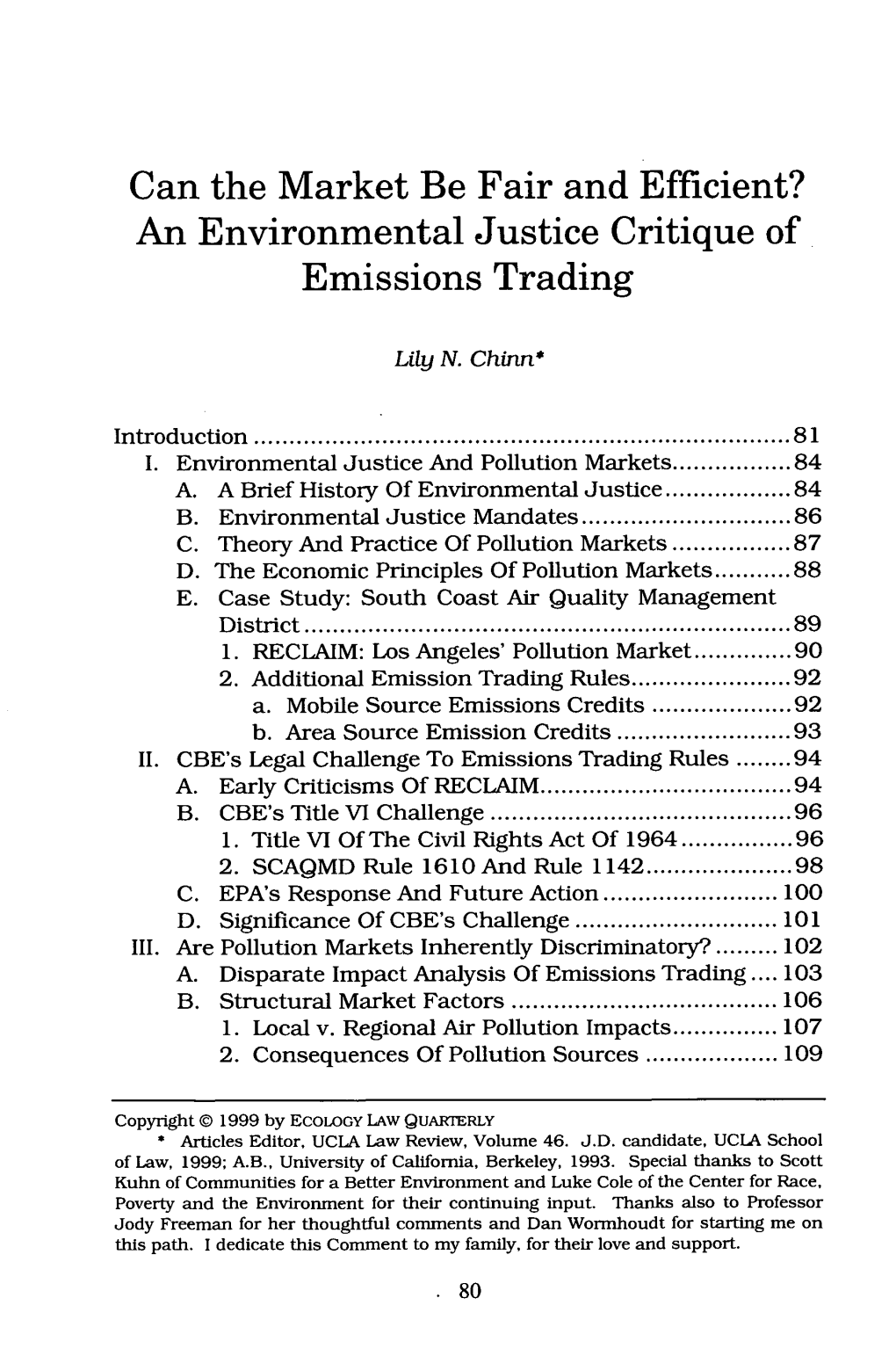 An Environmental Justice Critique of Emissions Trading