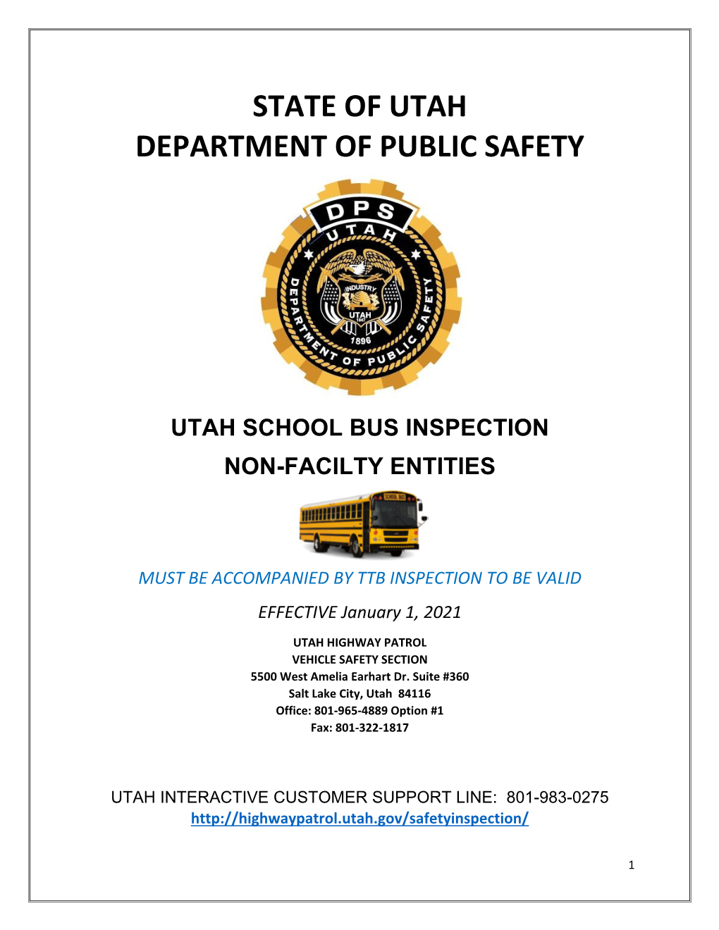 State of Utah Department of Public Safety