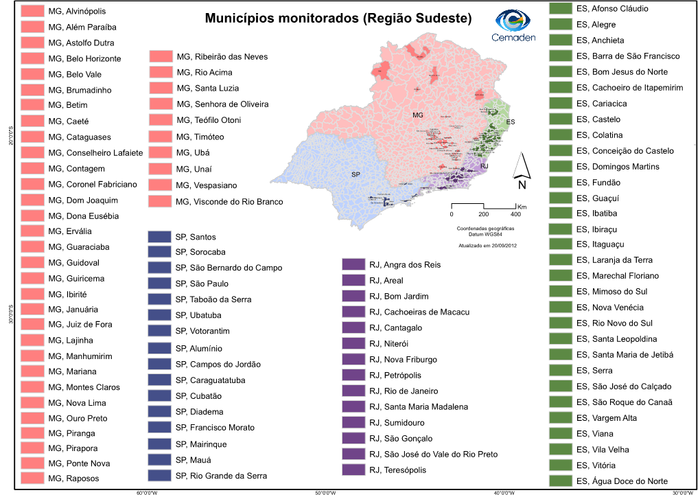 Municípios Monitorados (Região Sudeste)