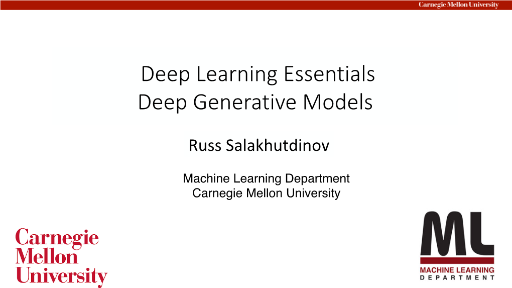 Deep Learning Essentials Deep Generative Models