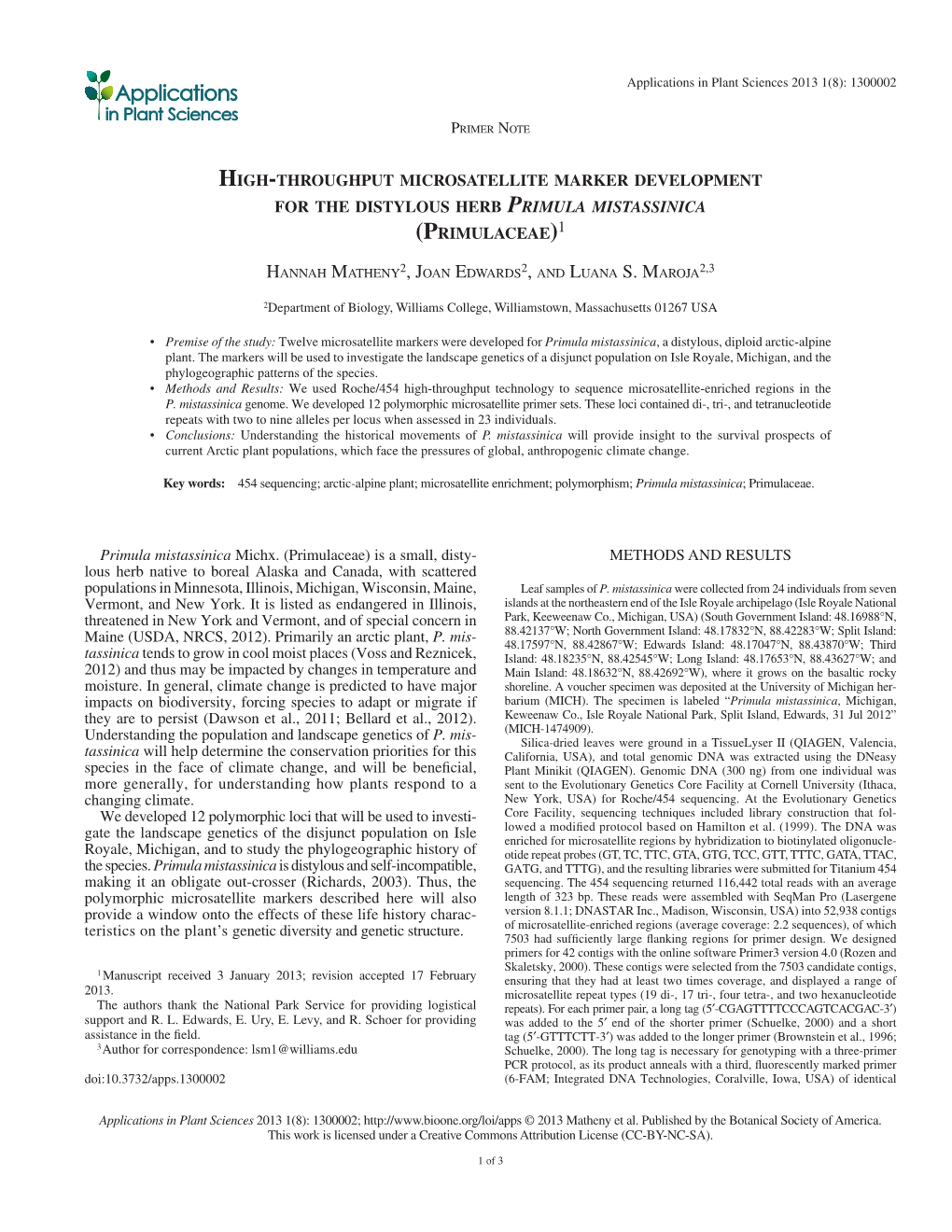 High-Throughput Microsatellite Marker Development for The