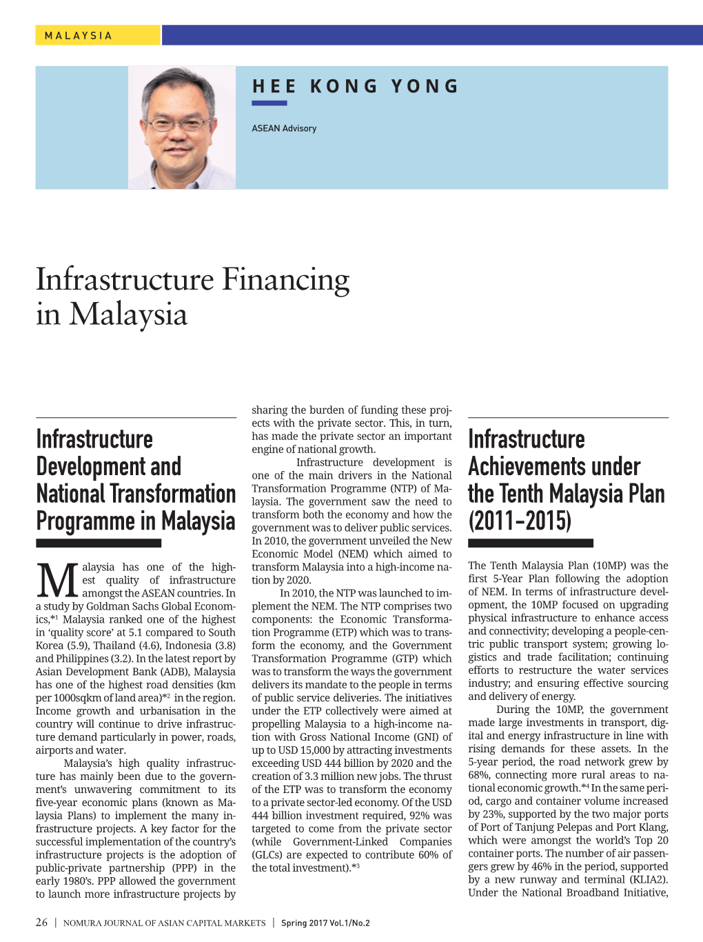 Infrastructure Financing in Malaysia