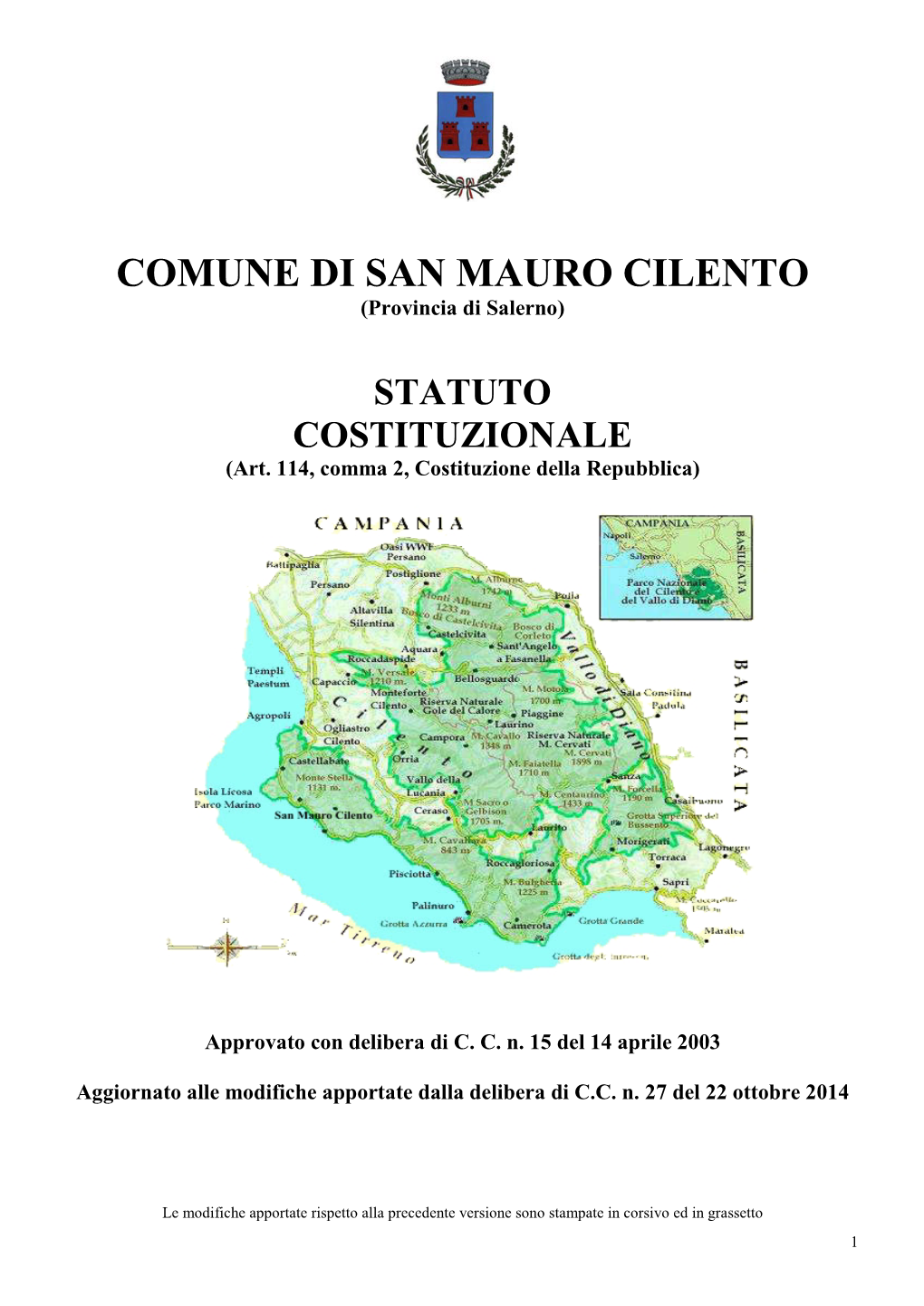 COMUNE DI SAN MAURO CILENTO (Provincia Di Salerno)