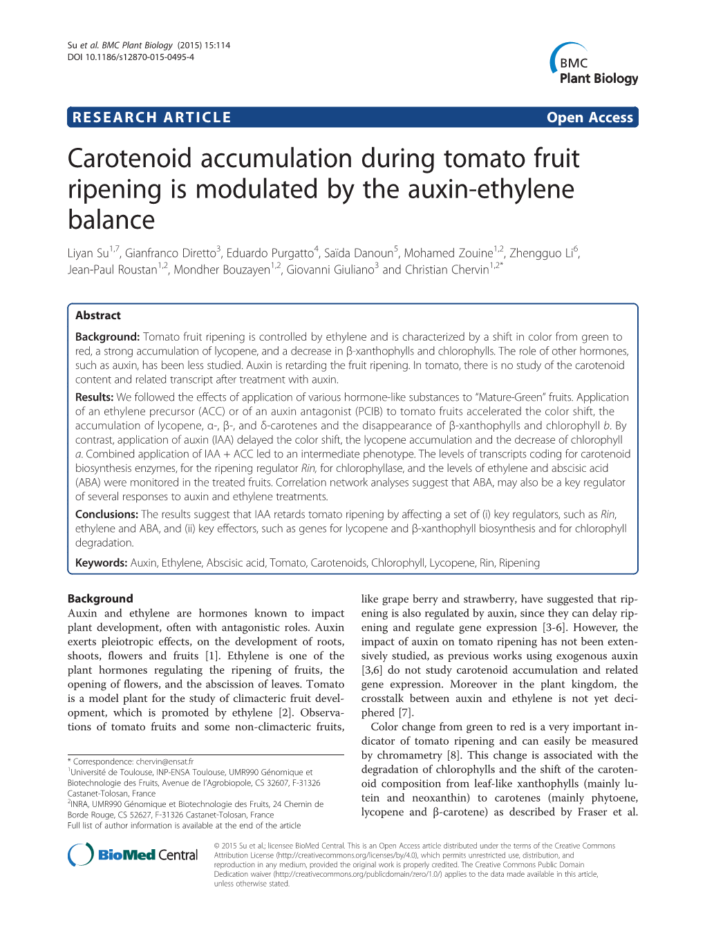 Carotenoid Accumulation During Tomato Fruit Ripening