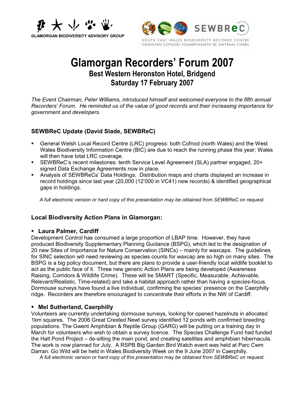 Glamorgan Biodiversity Advisory Group