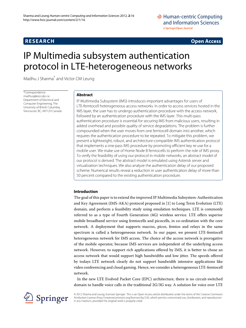 IP Multimedia Subsystem Authentication Protocol in LTE-Heterogeneous Networks