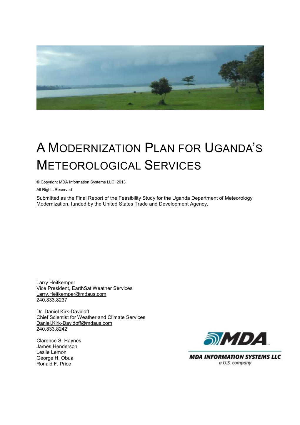 Amodernization Plan for Uganda's Meteorological Services
