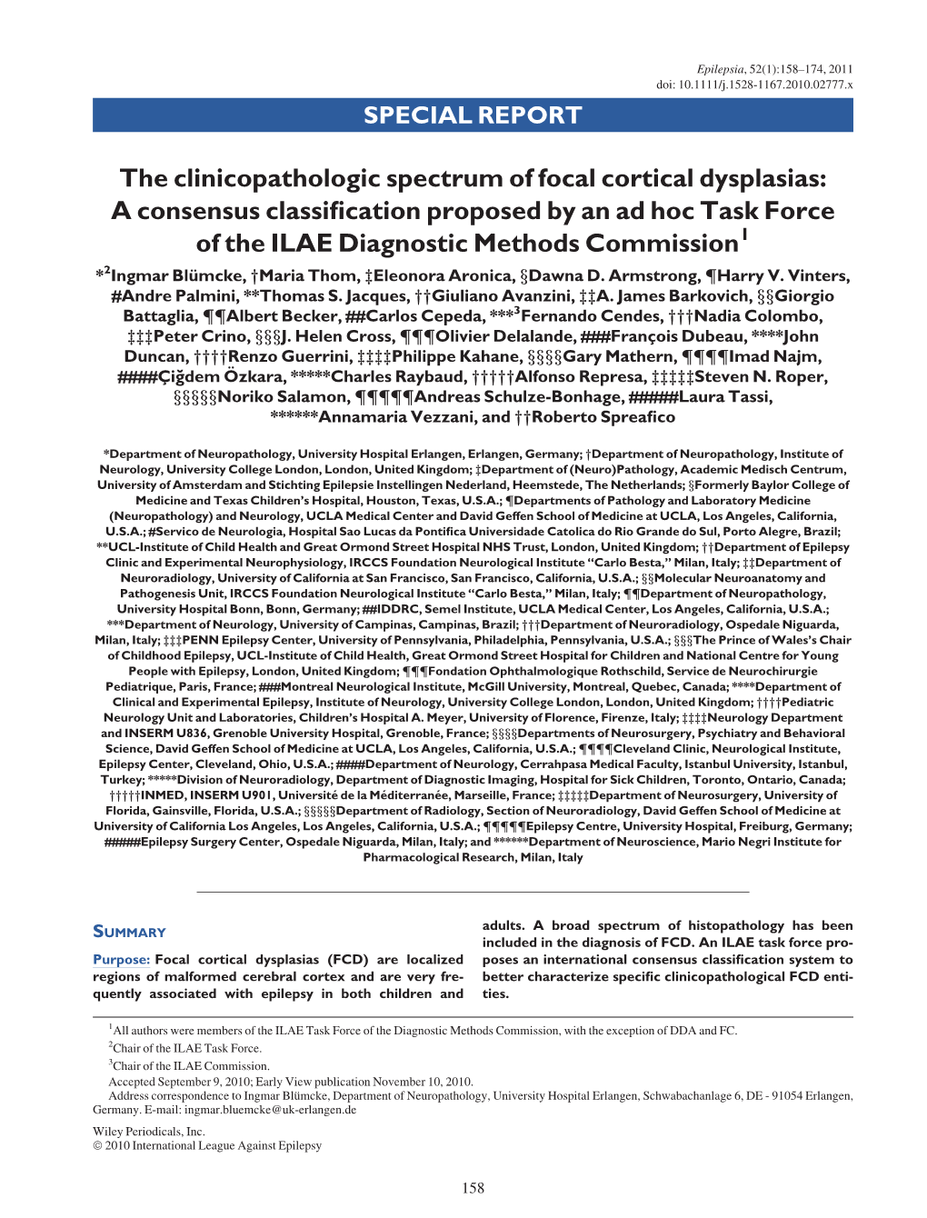 The Clinicopathologic Spectrum of Focal Cortical Dysplasias