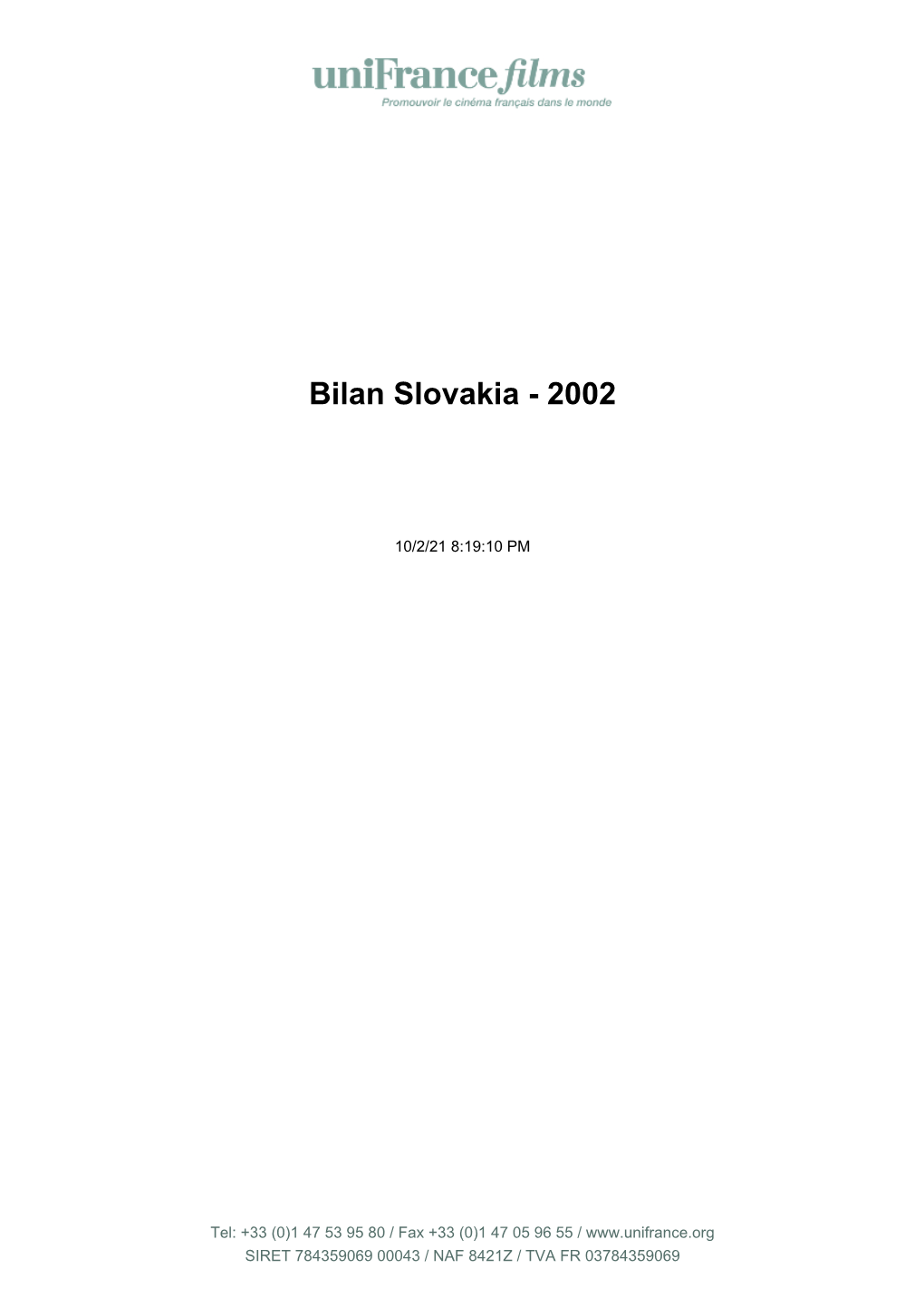 Bilan Slovakia - 2002