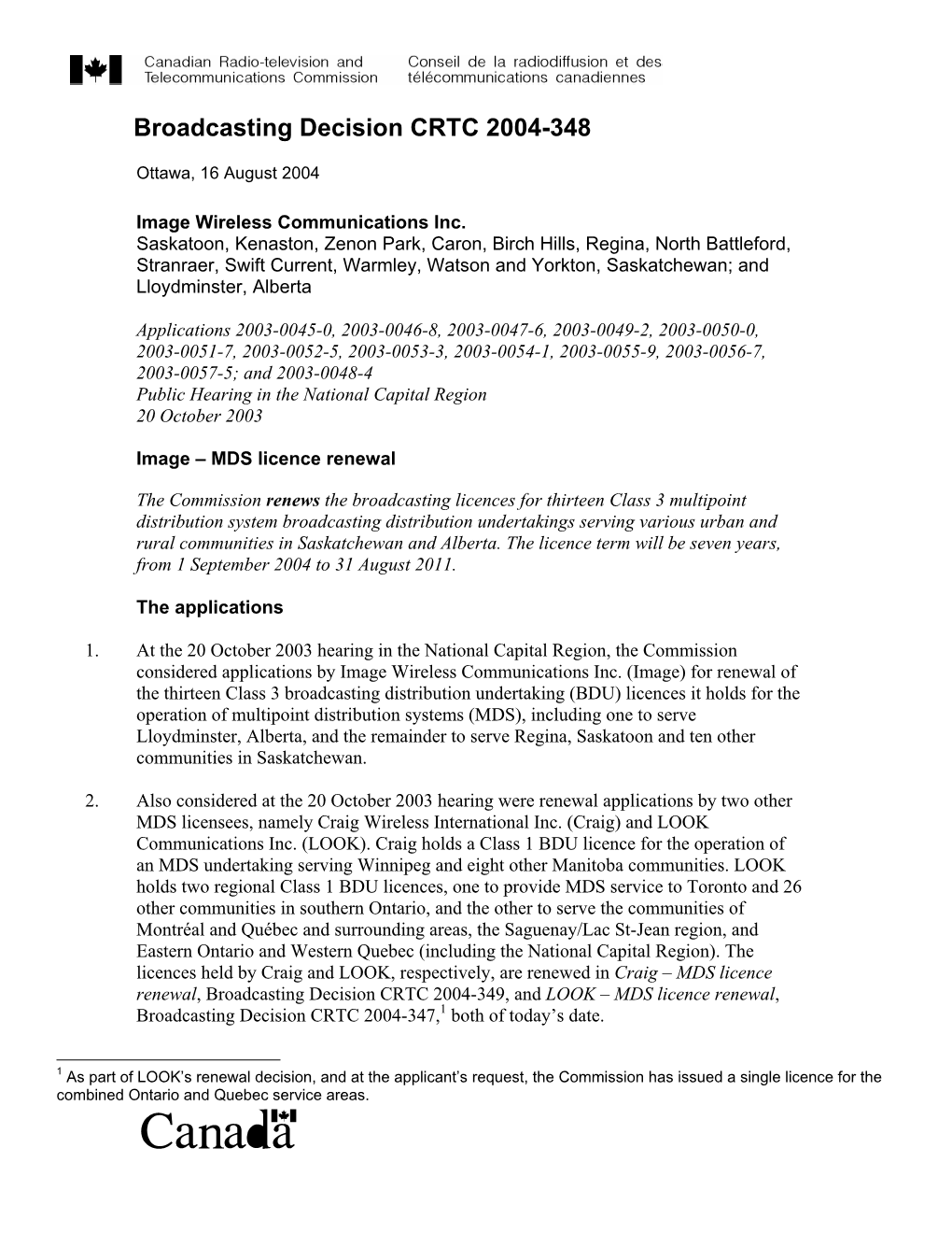 Broadcasting Decision CRTC 2004-348