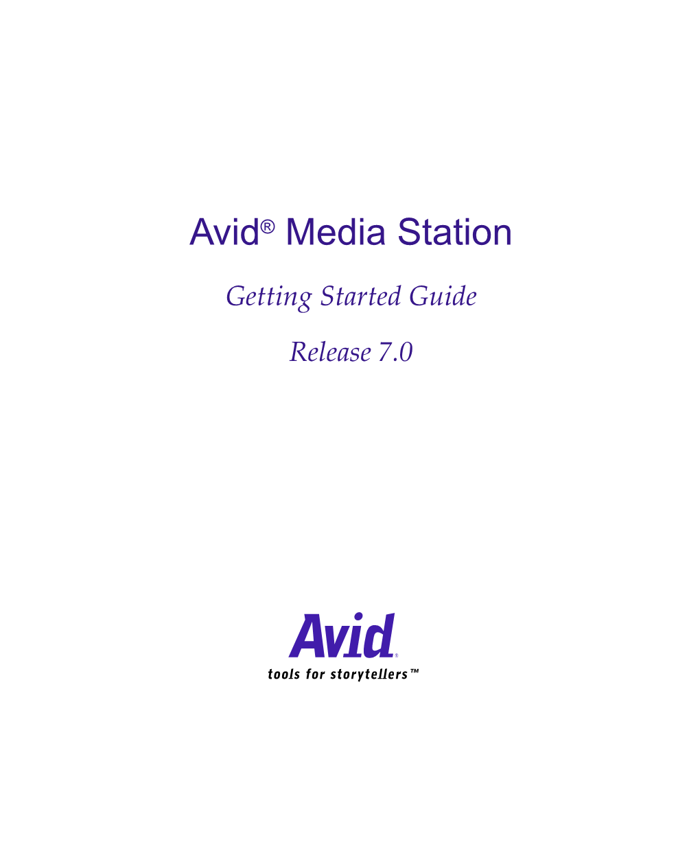 Avid Media Station Getting Started Guide • Part 0130-01174-01 Rev