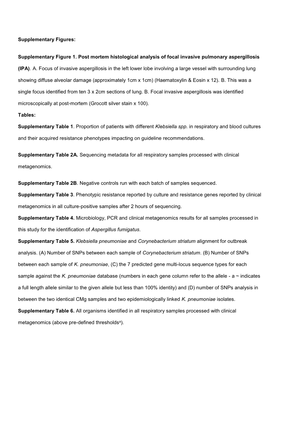 Supplementary Figure 1. Post Mortem Histological Analysis of Focal Invasive Pulmonary Aspergillosis
