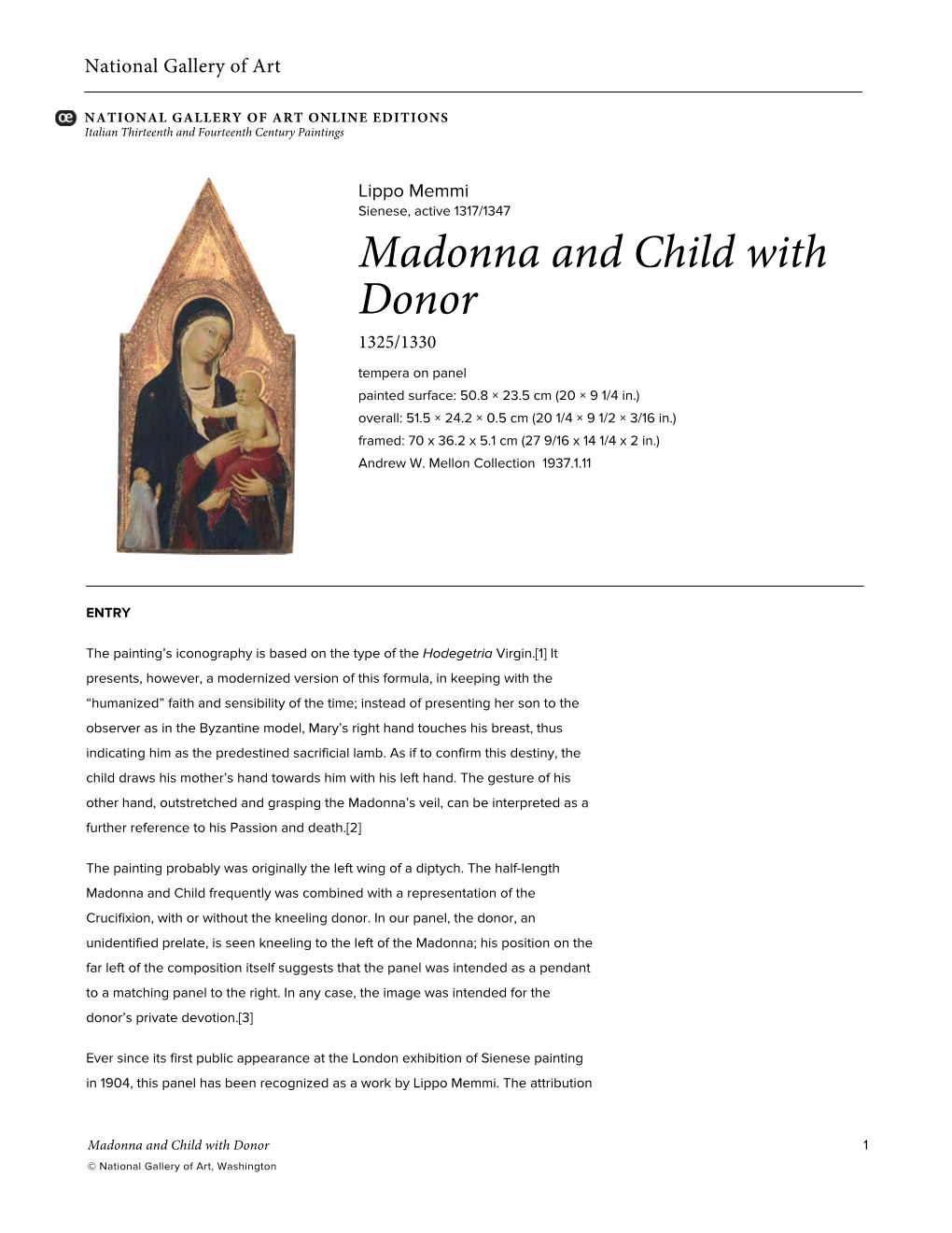 Madonna and Child with Donor