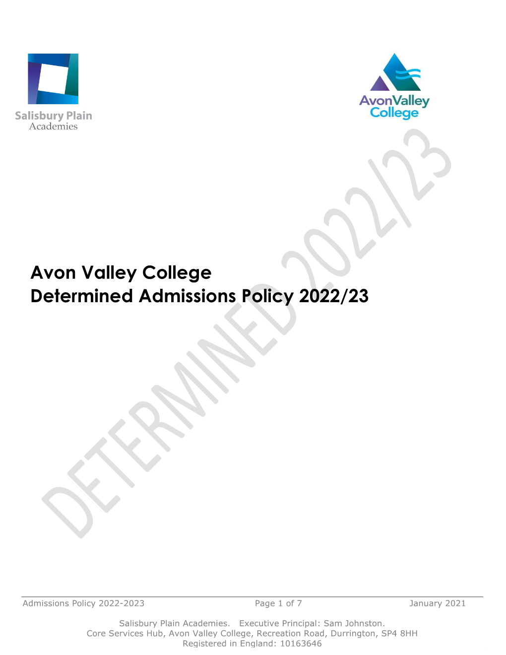 Admissions Policy 2022/23