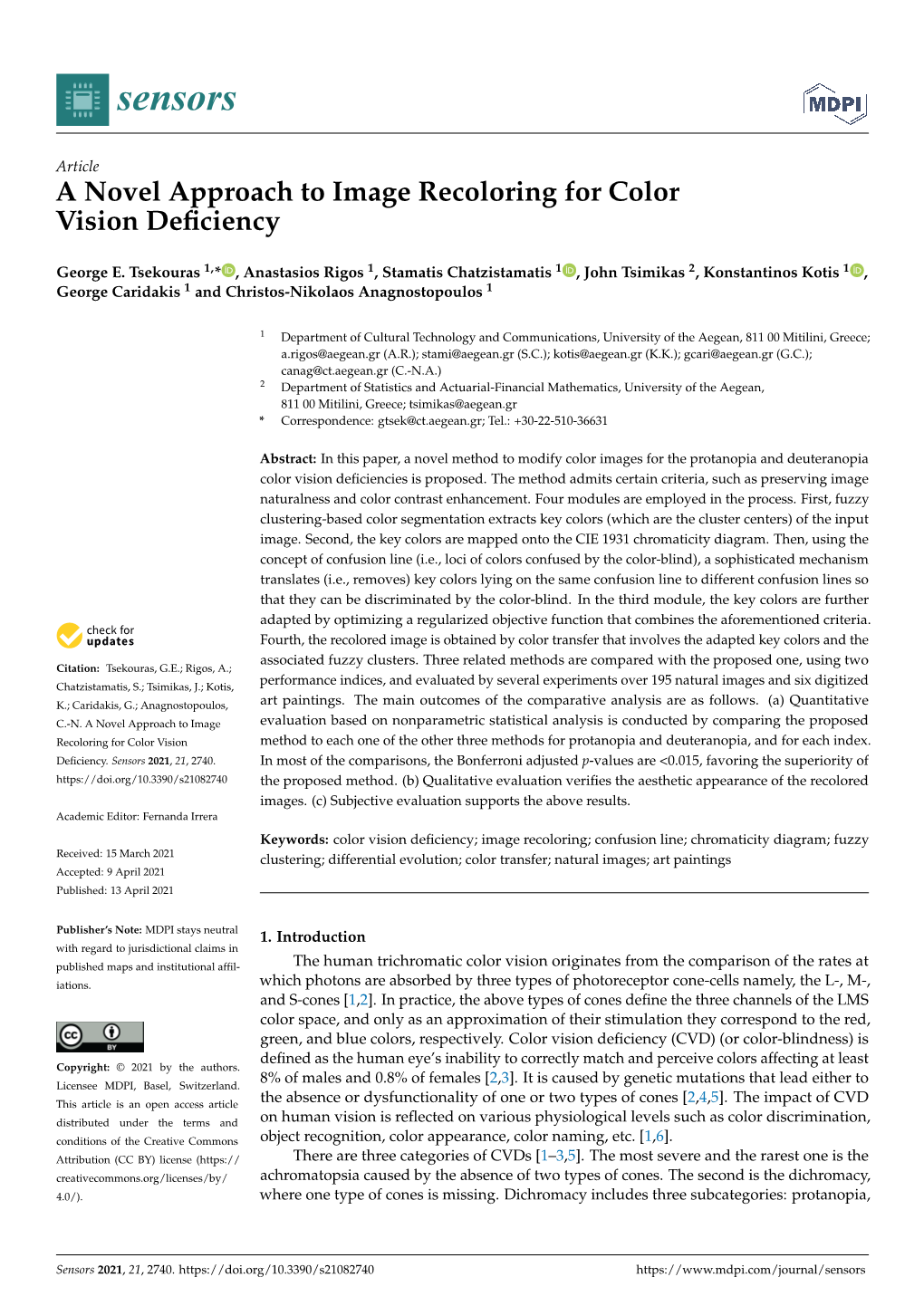 A Novel Approach to Image Recoloring for Color Vision Deficiency