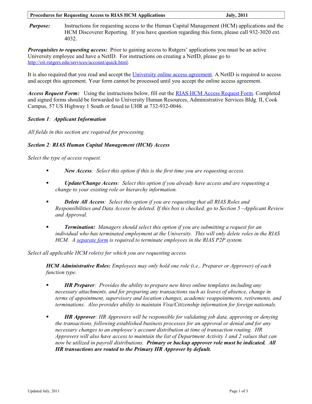 RIAS User Account Creation Procedure