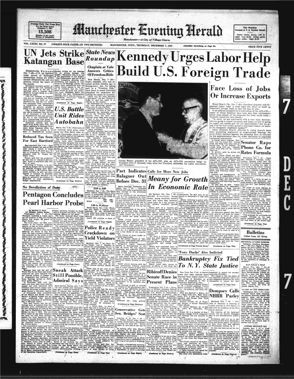 Kennedy Urges Labor Help Buildu.S. Trade
