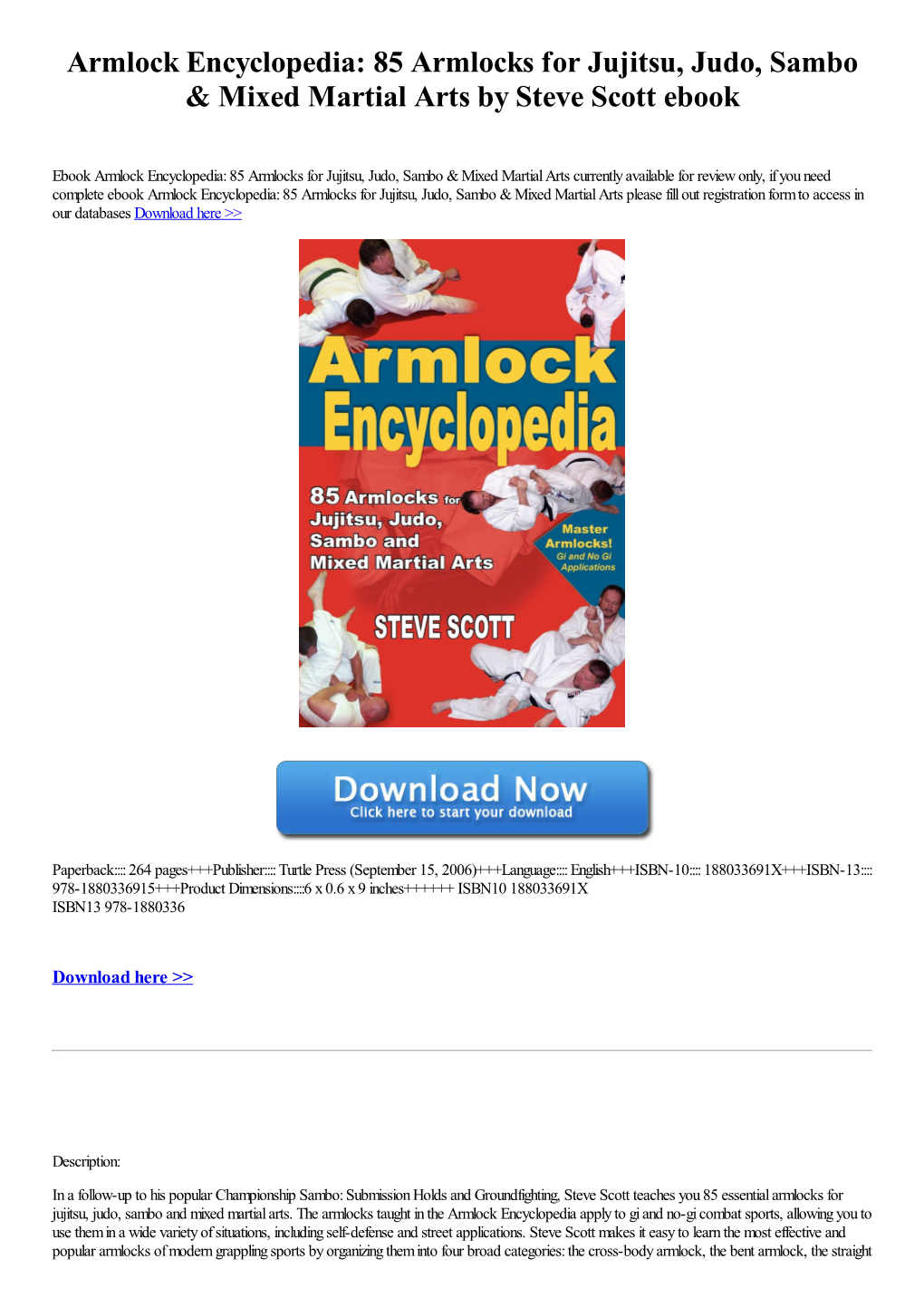 Armlock Encyclopedia: 85 Armlocks for Jujitsu, Judo, Sambo & Mixed