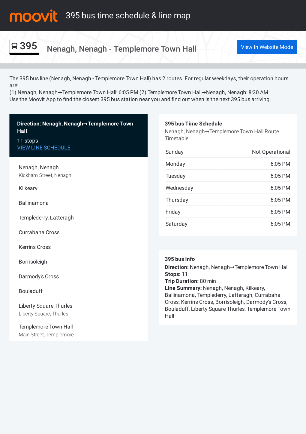 395 Bus Time Schedule & Line Route