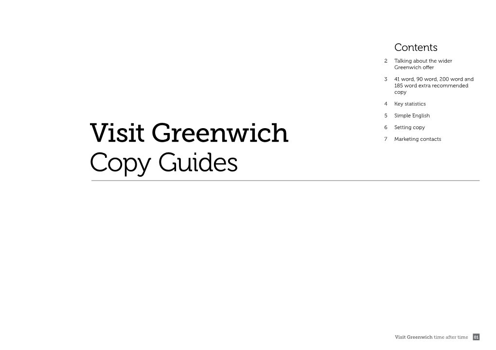 Visit Greenwich Copy Guides