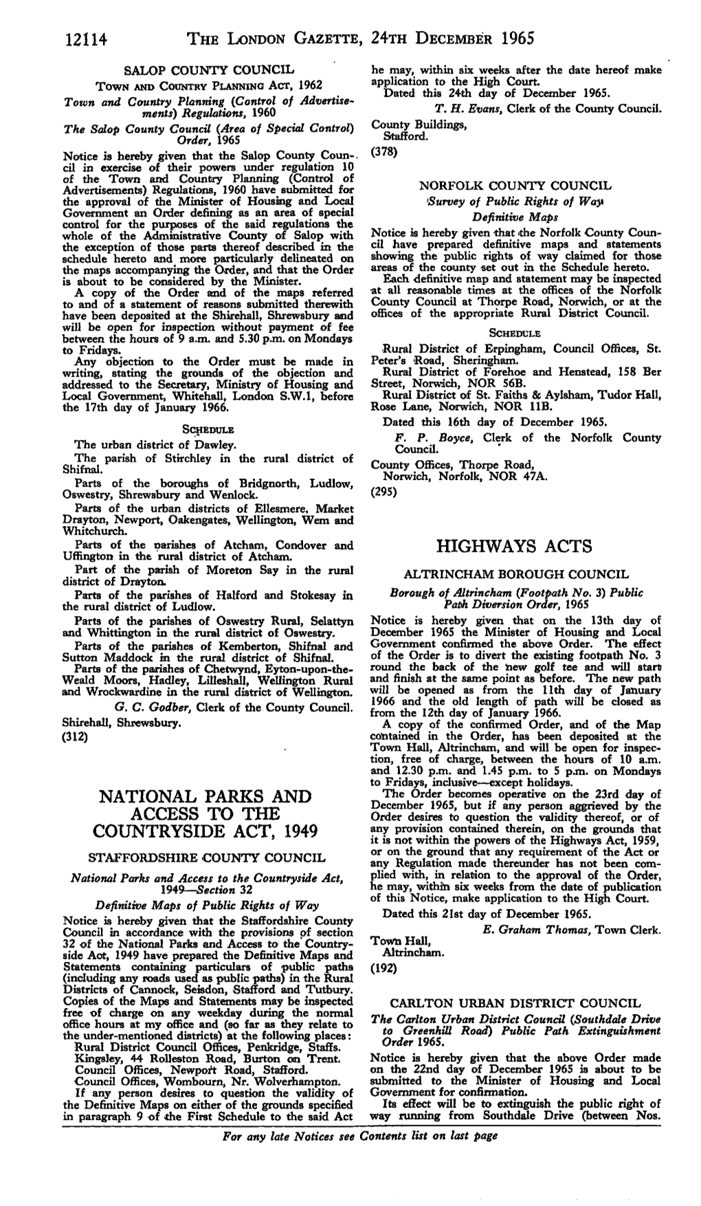 National Parks and Access to the Countryside Act, 1949
