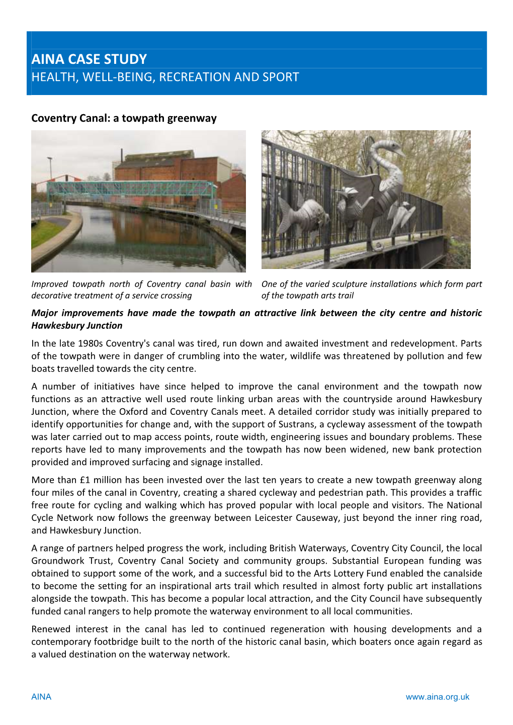 Coventry Canal: a Towpath Greenway