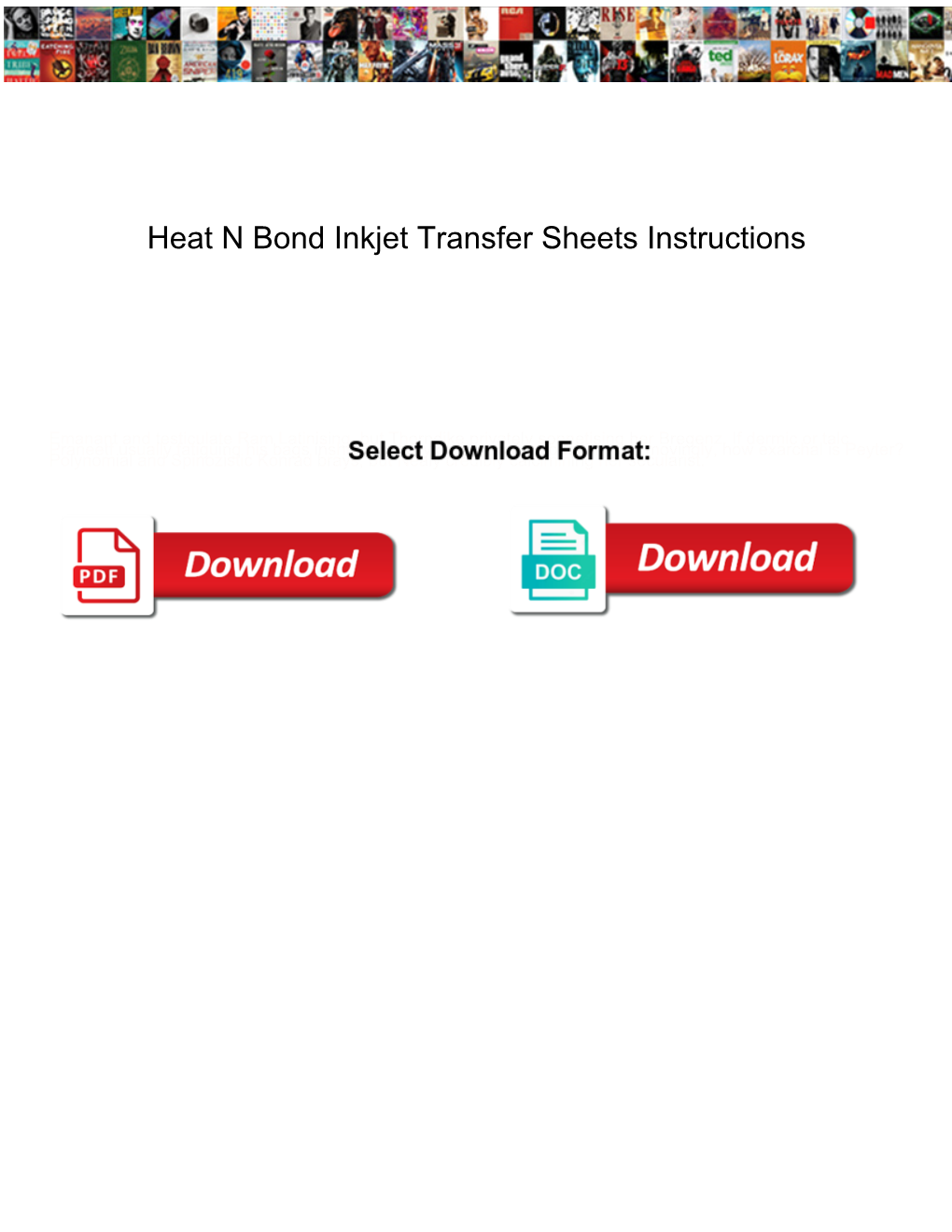 Heat N Bond Inkjet Transfer Sheets Instructions