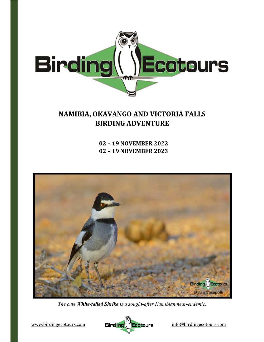 Namibia, Okavango and Victoria Falls Birding Adventure