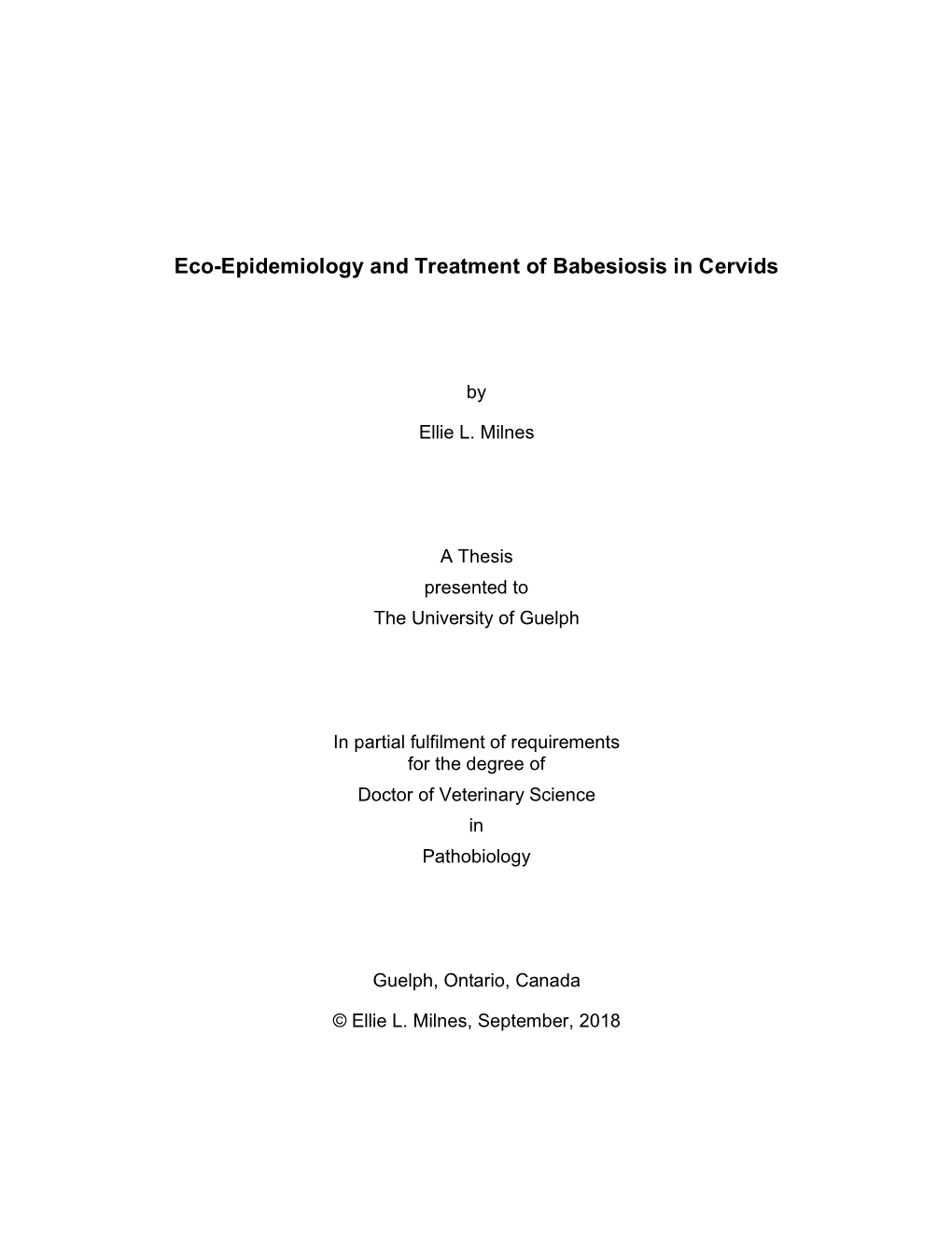 Eco-Epidemiology and Treatment of Babesiosis in Cervids