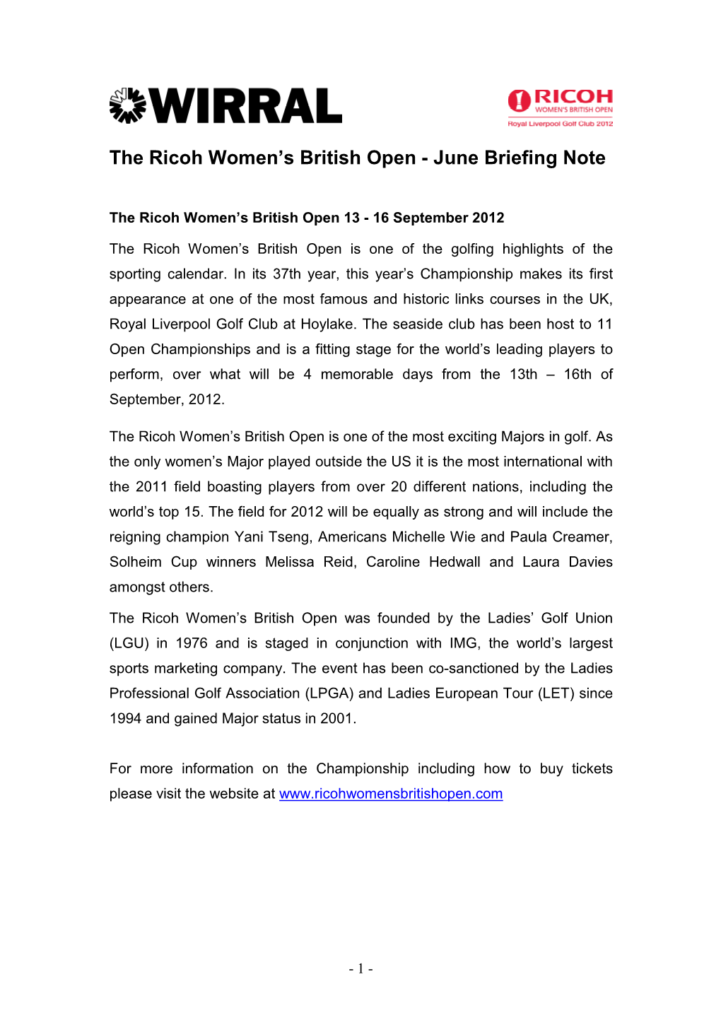 The Ricoh Women's British Open