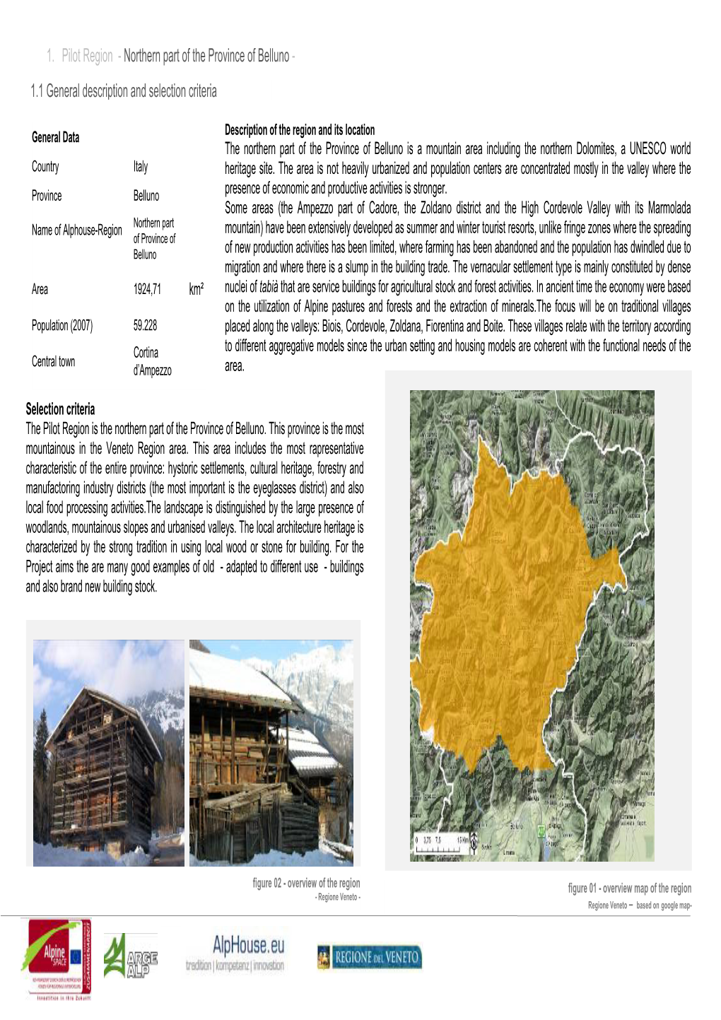 1. Pilot Region - Northern Part of the Province of Belluno