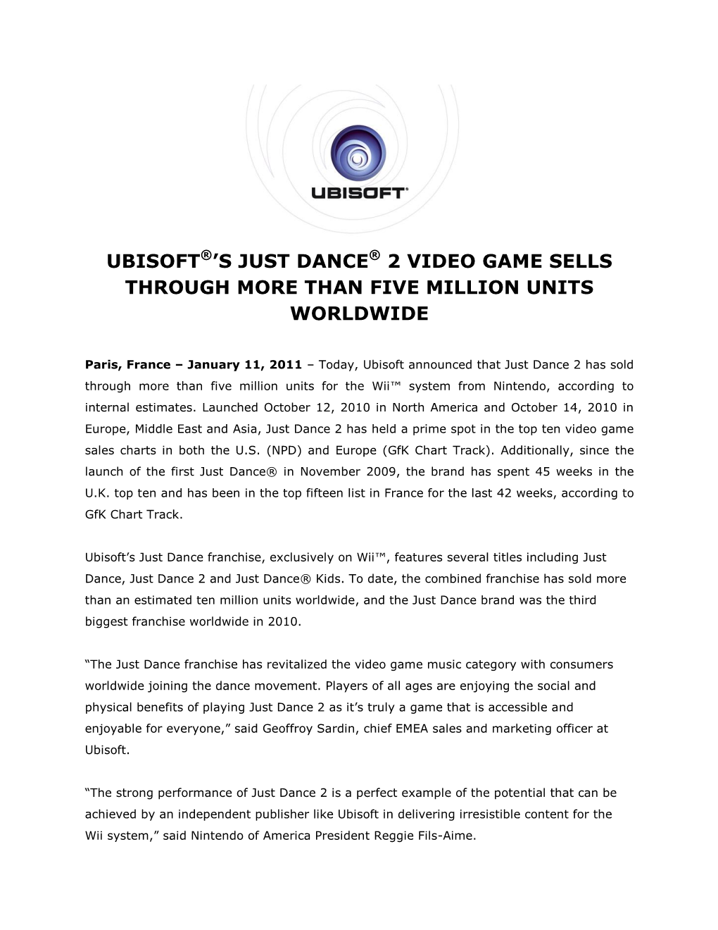 Ubisoft®'S Just Dance® 2 Video Game