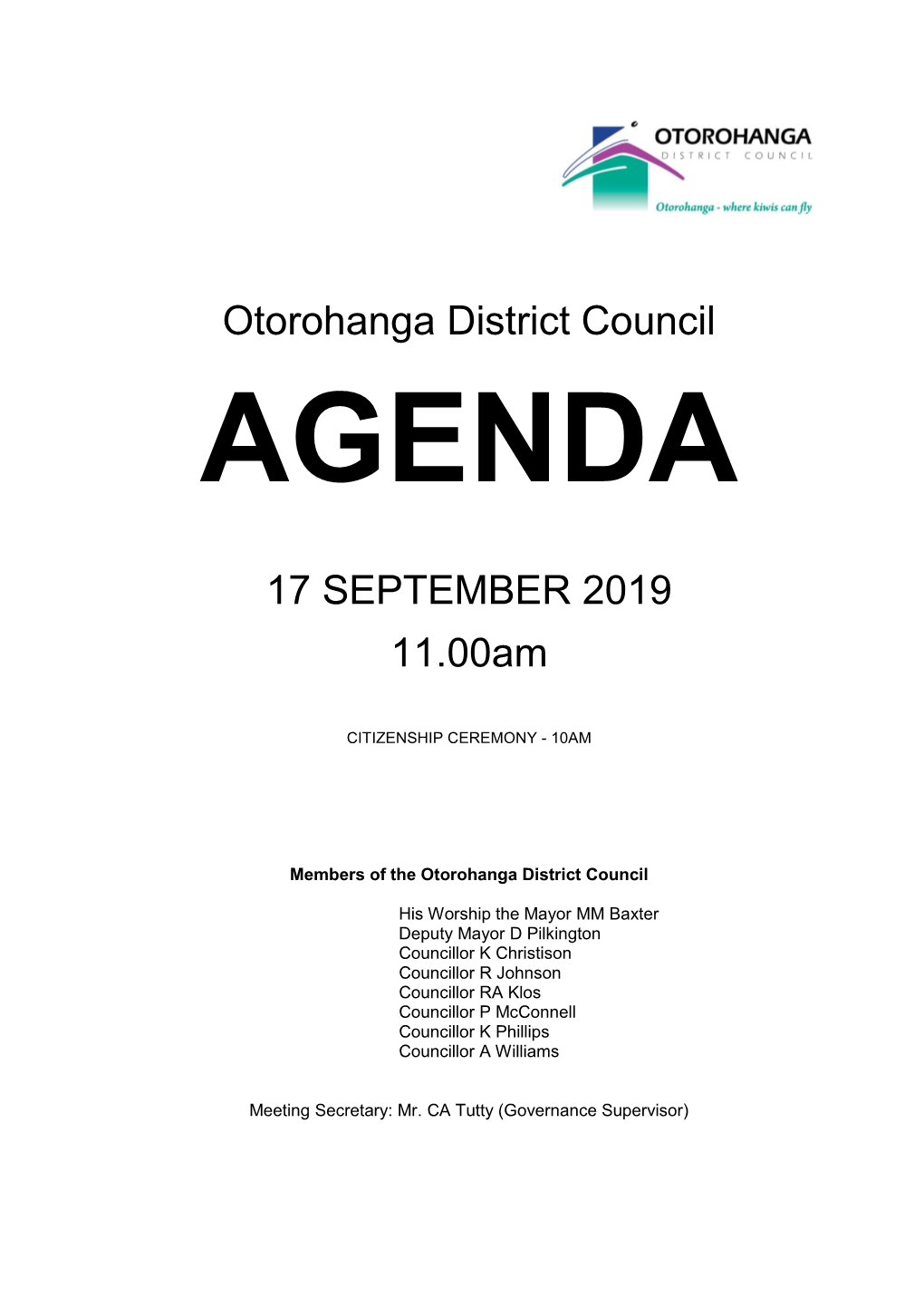 September Council Agenda