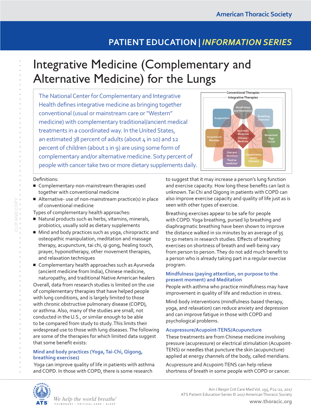 Integrative Medicine (Complementary and Alternative Medicine) for the Lungs