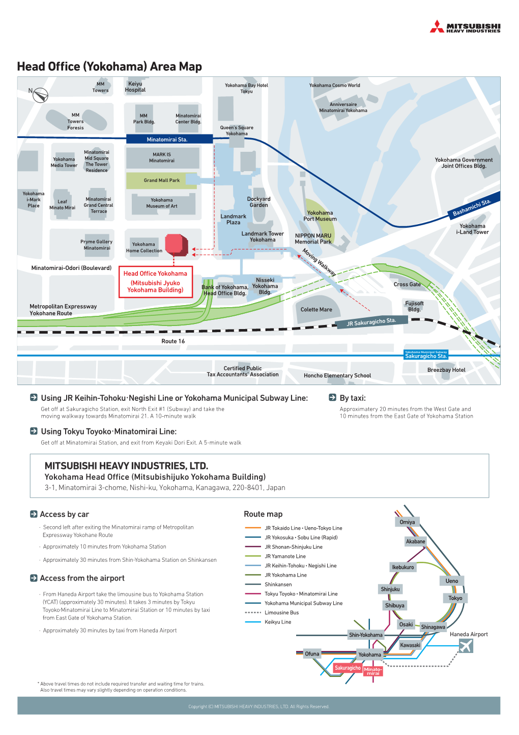 Head Office (Yokohama) Area Map