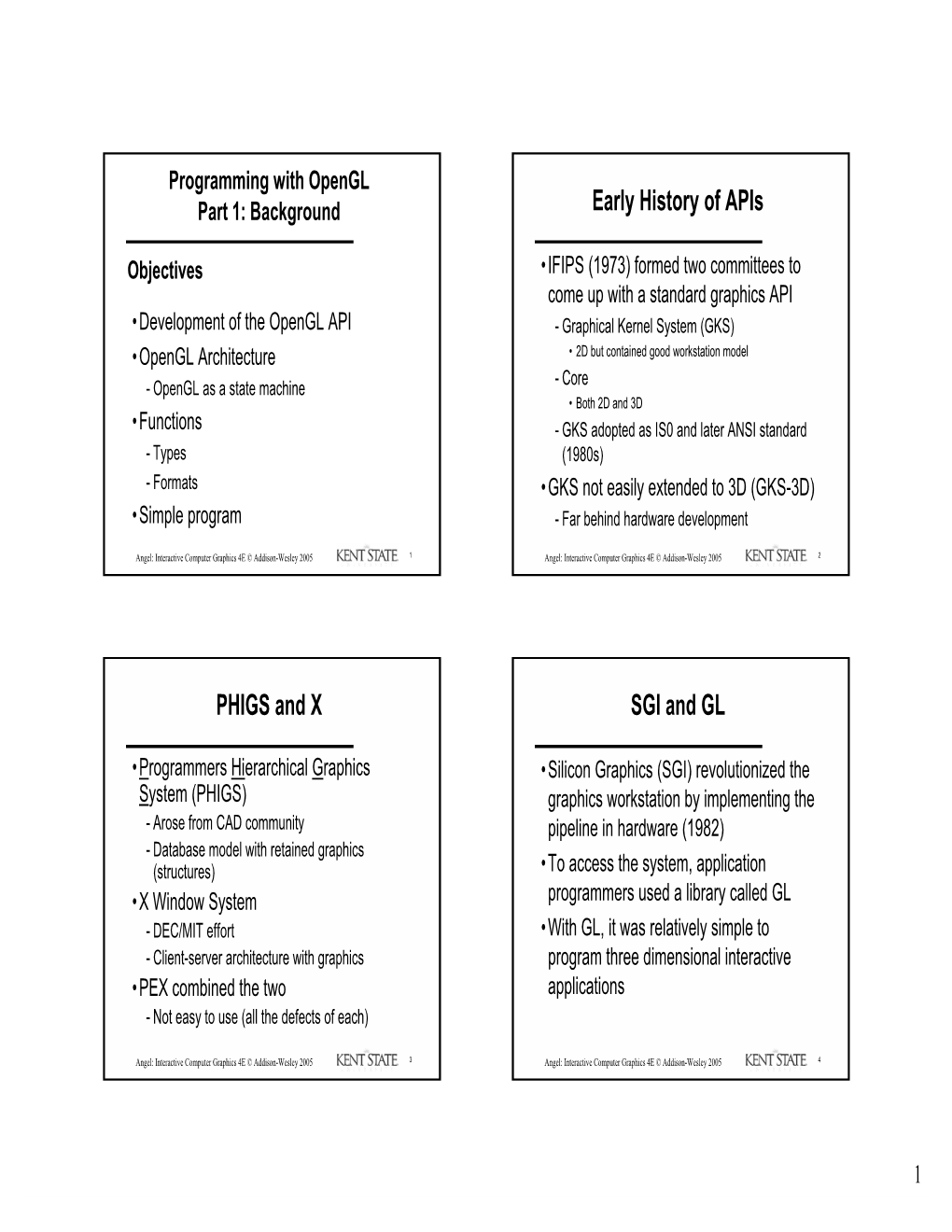 Early History of Apis PHIGS and X SGI and GL