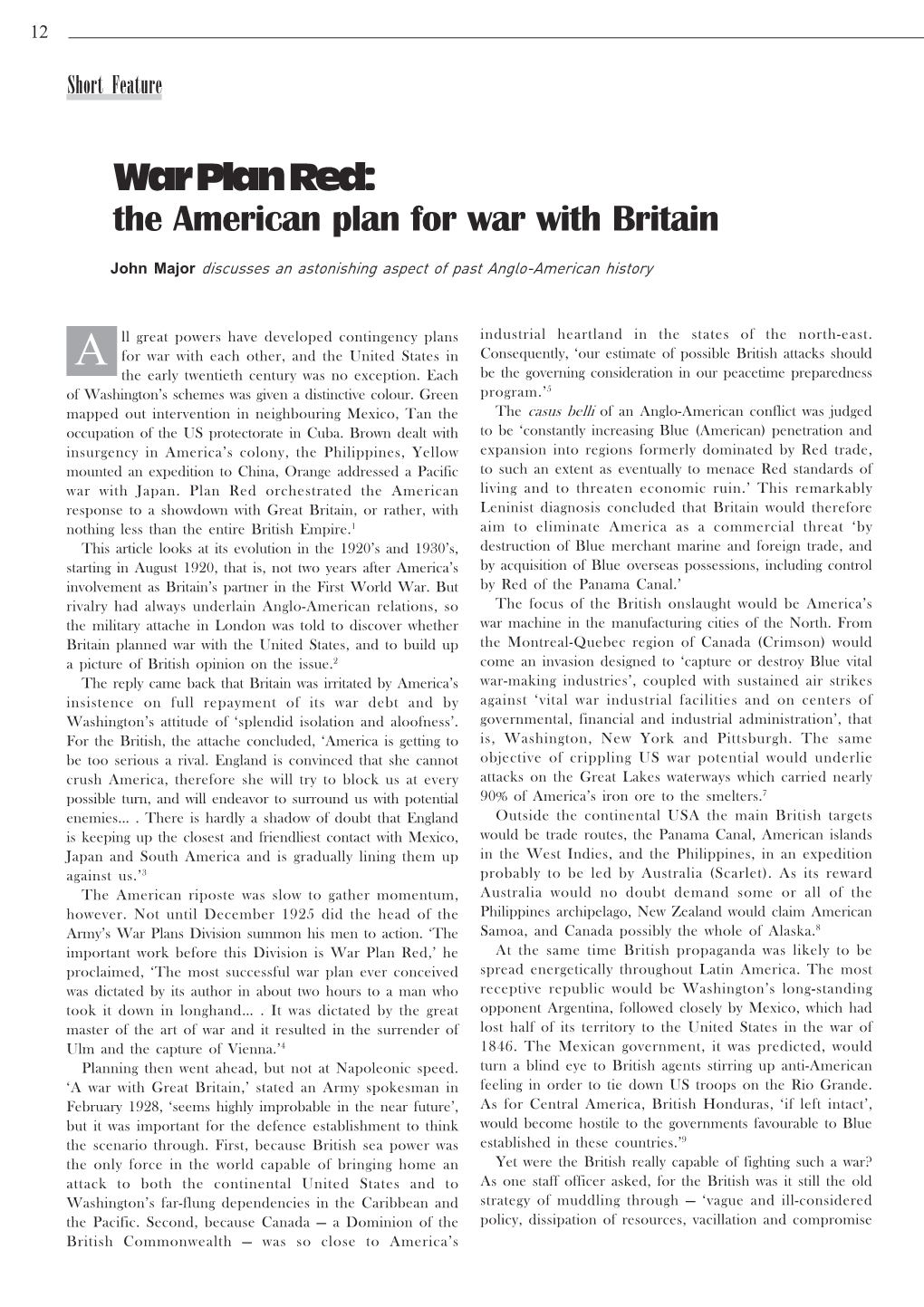 War Plan Red: the American Plan for War with Britain