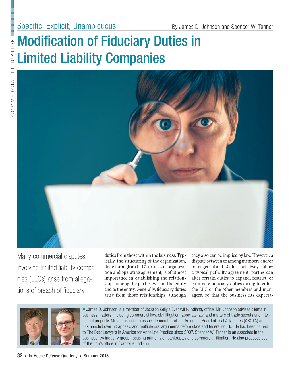 Modification of Fiduciary Duties in Limited Liability Companies