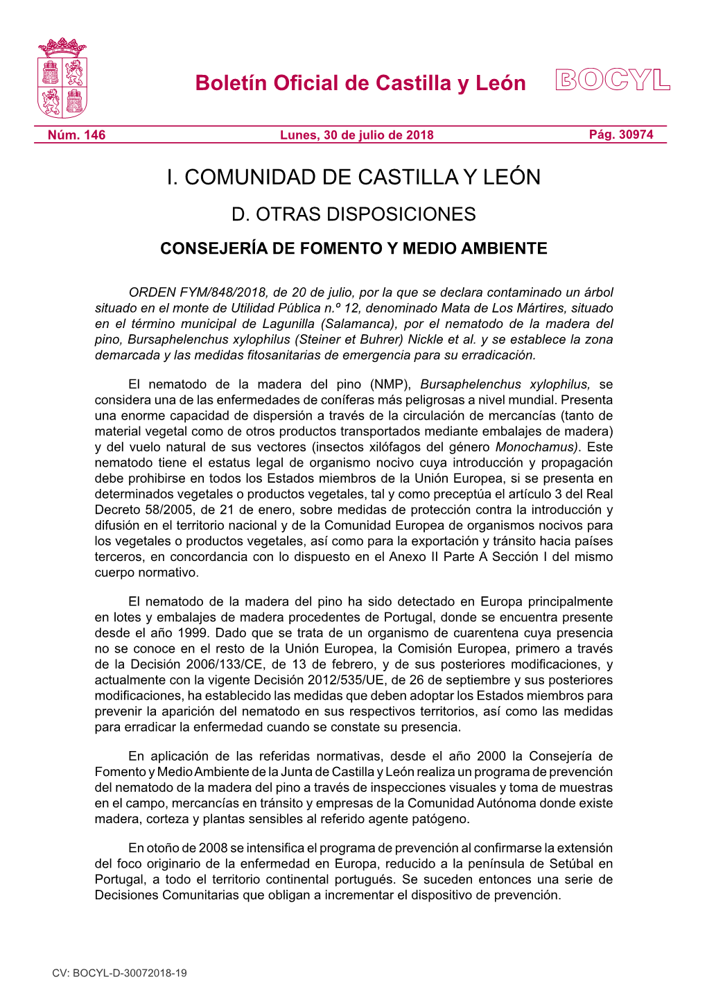 Boletín Oficial De Castilla Y León