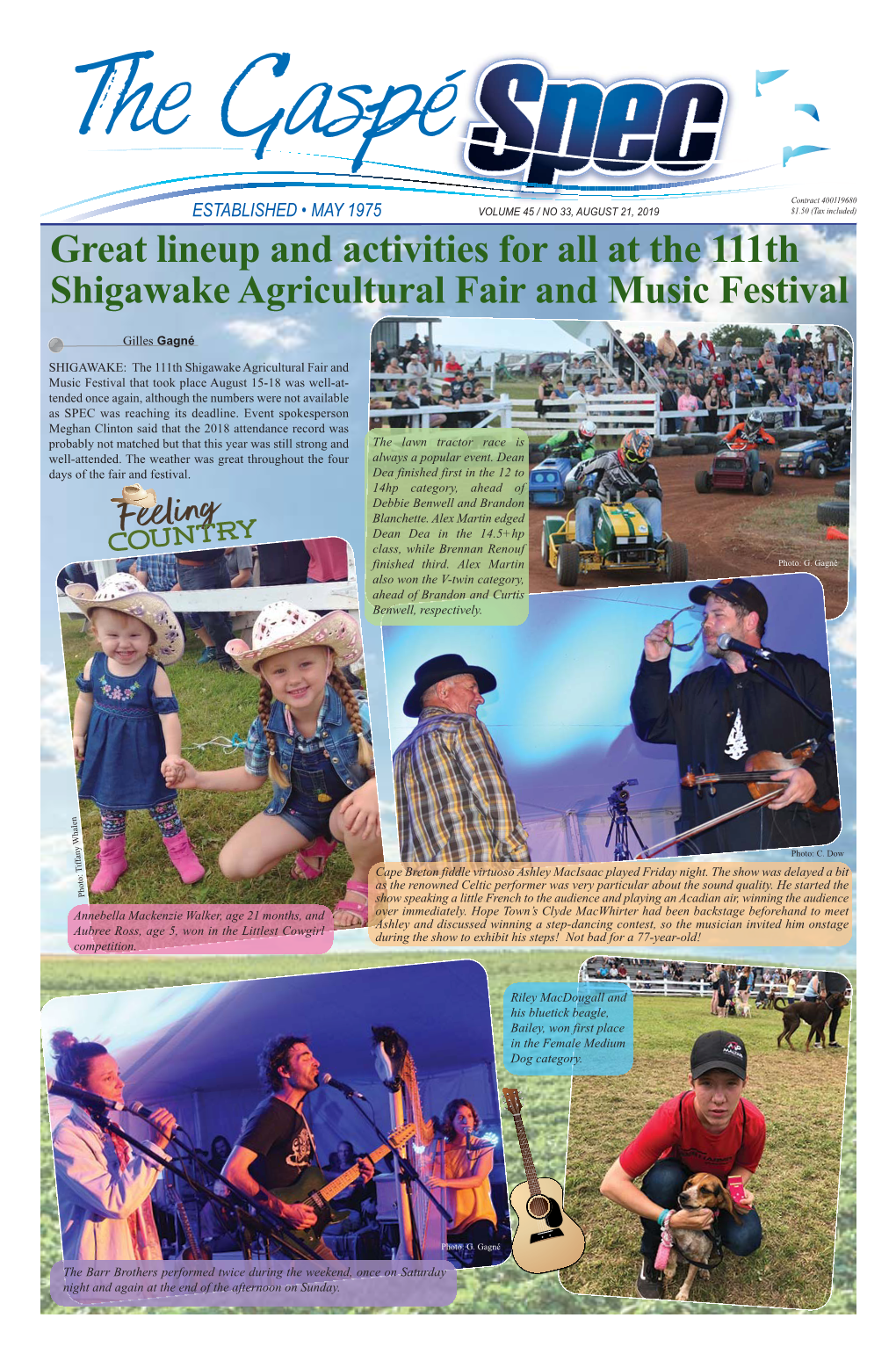 Great Lineup and Activities for All at the 111Th Shigawake Agricultural Fair and Music Festival