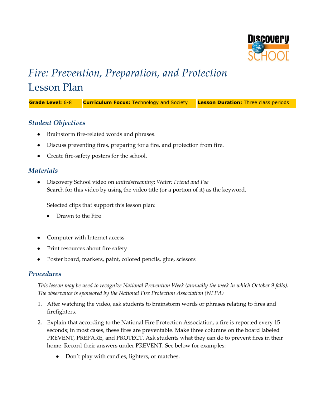 Fire: Prevention, Preparation, and Protection