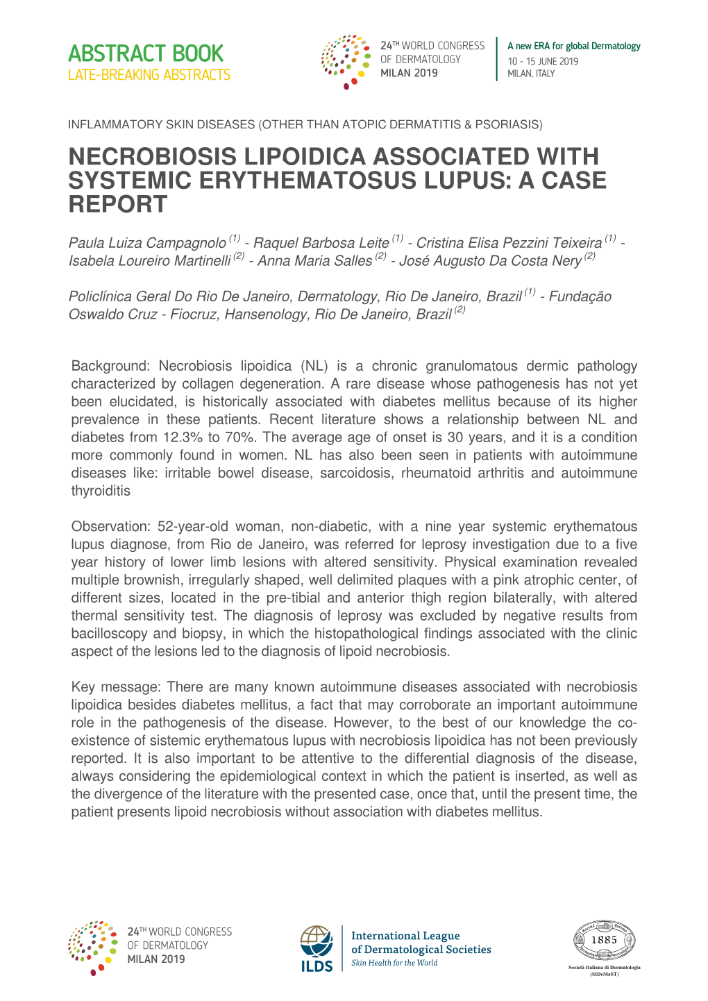 Necrobiosis Lipoidica Associated with Systemic Erythematosus Lupus: a Case Report