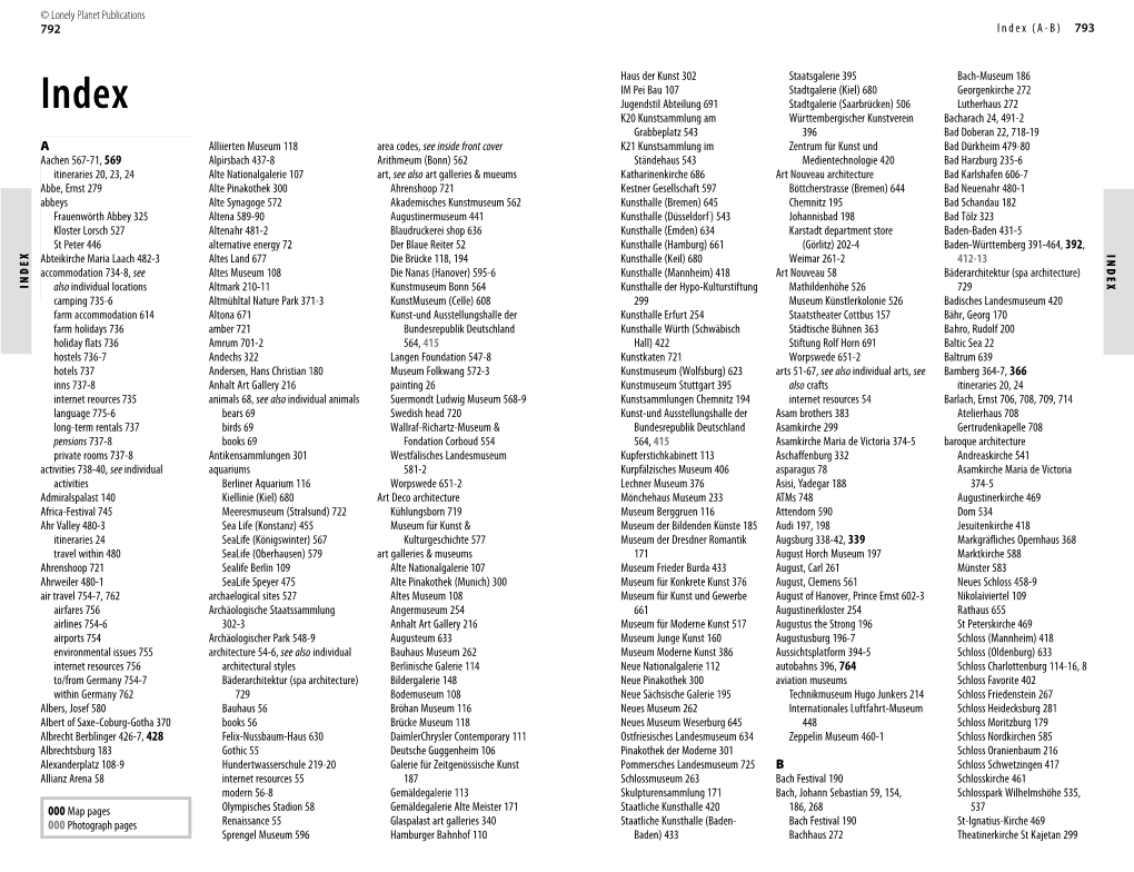 792 INDE X INDE X a Aachen 567-71, 569 Itineraries 20, 23, 24