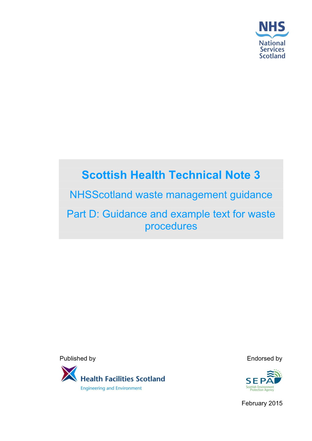 Scottish Health Technical Note 3