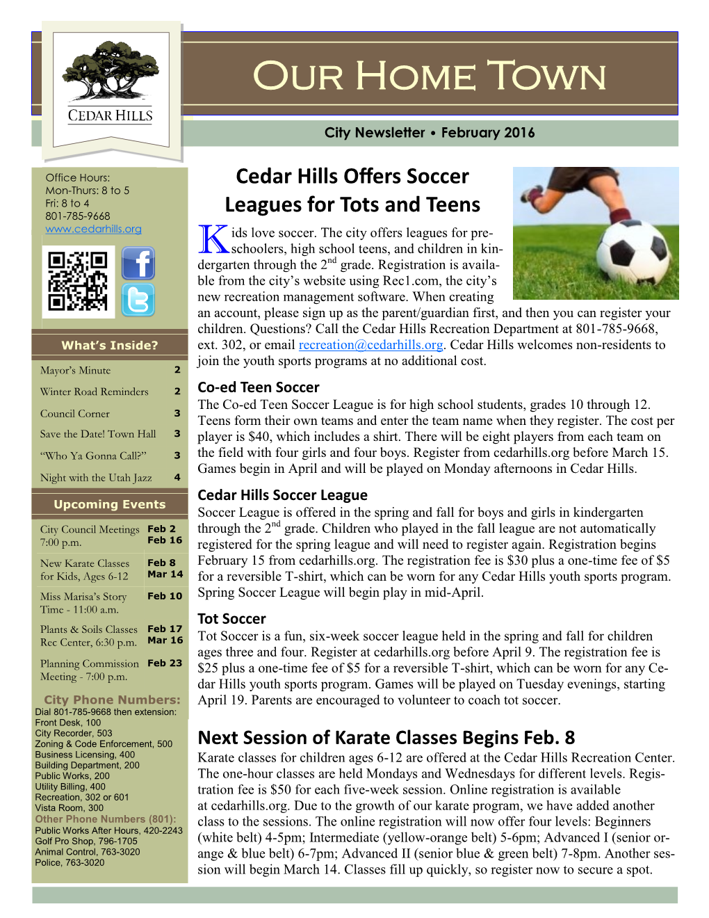 February 2016 Newsletter